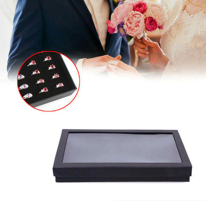 100 Slots Jewelry Ring Display Organizer Tray Holder Earrings Storage Box Case WEM Support (www.WEM.support)