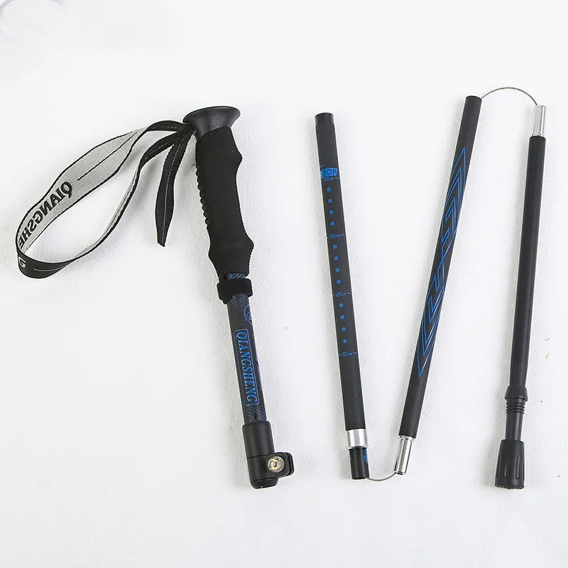 Outdoor Folding Five-section Straight Trekking Pole Trekking Pole WEM Support (www.WEM.support)