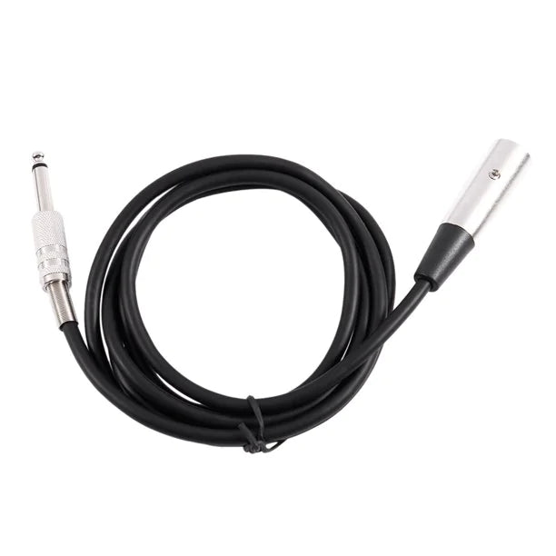 XLR 3-Pin Male To 1/4" Plug TS Microphone Mono Cable Unbalanced Shielded Audio WEM Support (www.WEM.support)