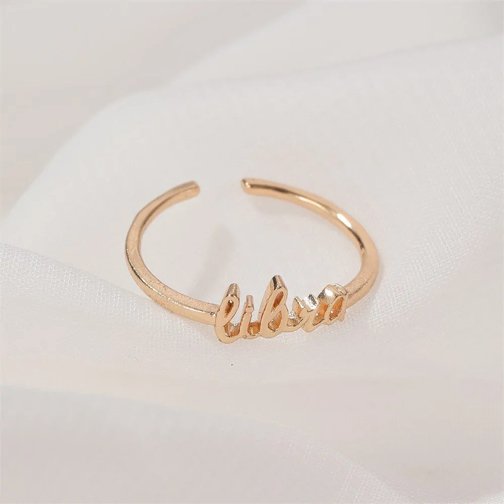 Thin Open Gold Zodiac Rings WEM Support (www.WEM.support)