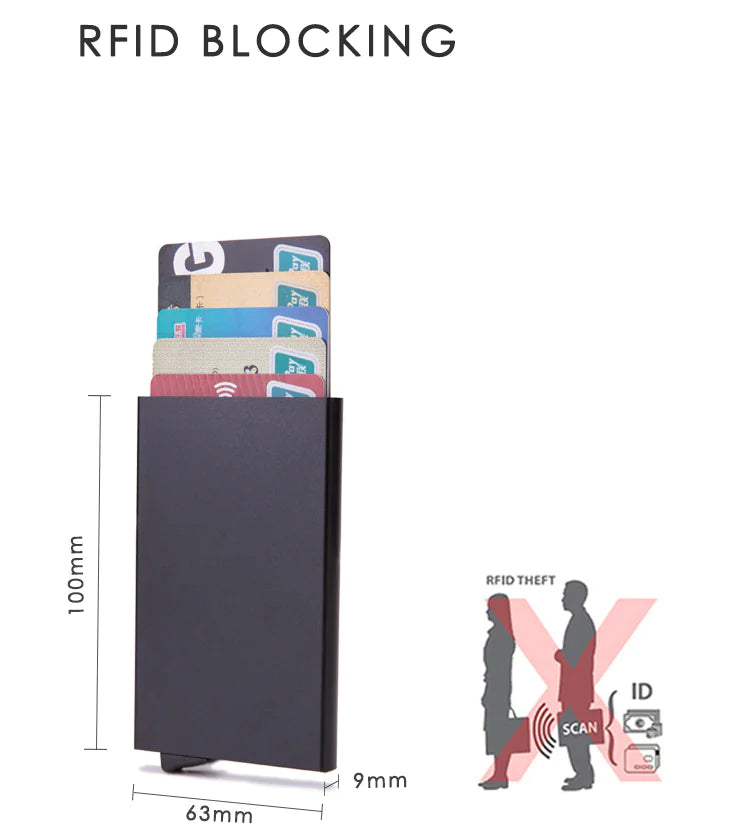 Mens RFID Blocking Slim Money Clip Carbon Fiber Wallet ID Credit Card Holder New WEM Support (www.WEM.support)