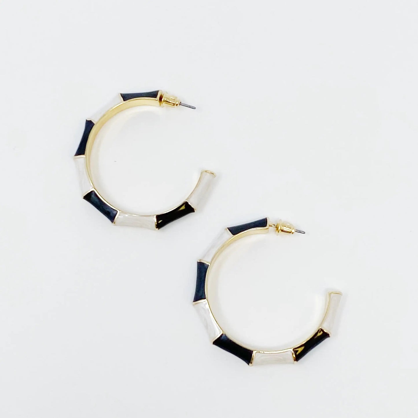 Color Block Bamboo Hoop Earrings WEM Support (www.WEM.support)
