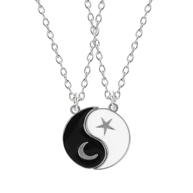 Star Moon Best Friend Pendant Necklace Set WEM Support (www.WEM.support)