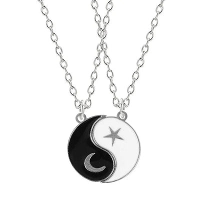 Star Moon Best Friend Pendant Necklace Set WEM Support (www.WEM.support)
