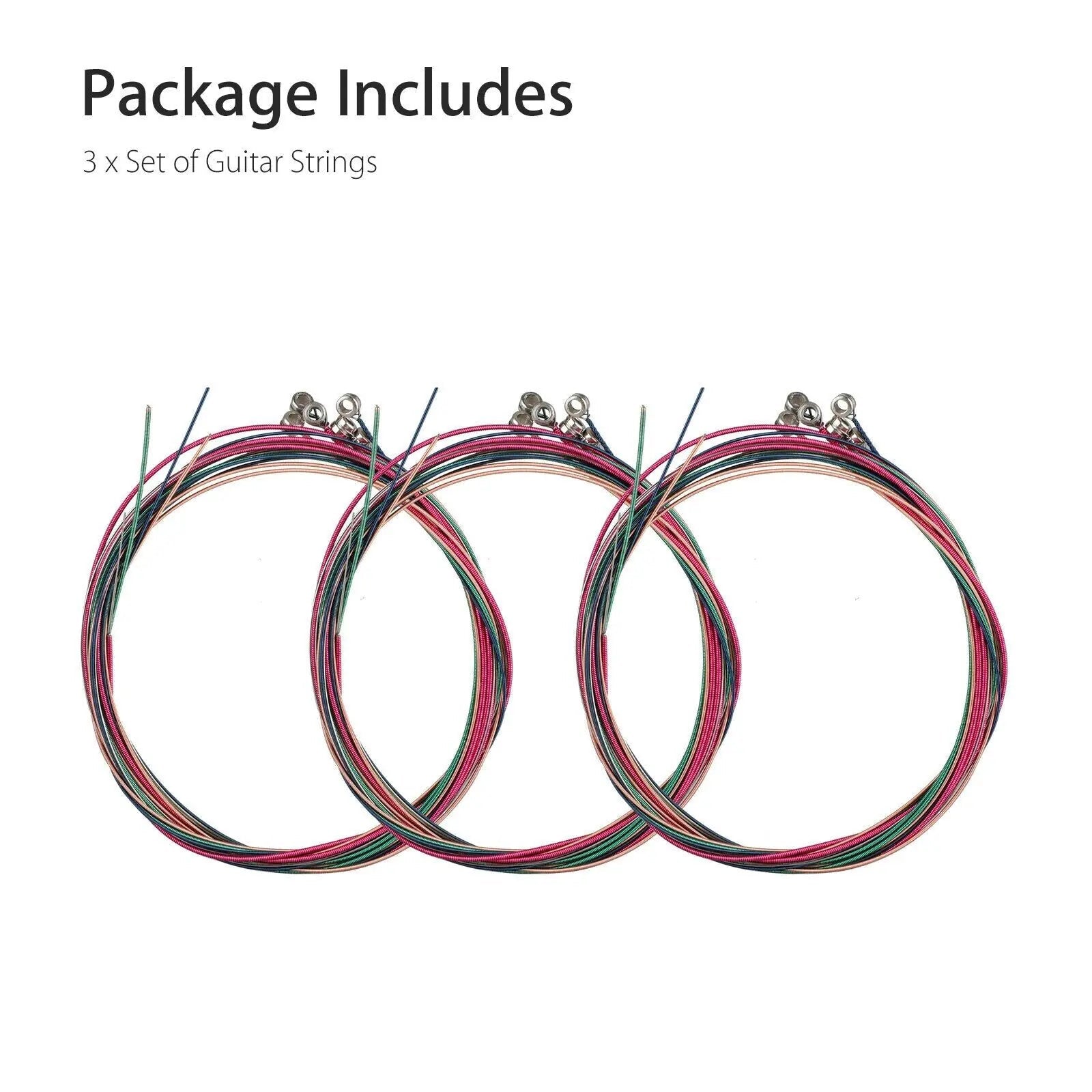 3 Sets of 6 Guitar Strings Replacement Steel String For Acoustic Guitar 1st-6th WEM Support (www.WEM.support)