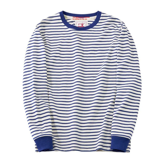 Classic Retro Striped Round Neck Long Sleeves HejK.com