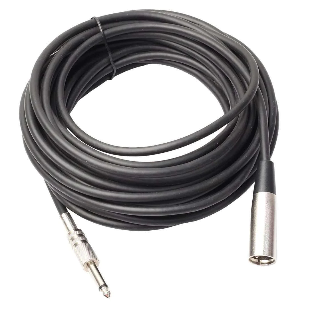 XLR 3-Pin Male To 1/4" Plug TS Microphone Mono Cable Unbalanced Shielded Audio WEM Support (www.WEM.support)