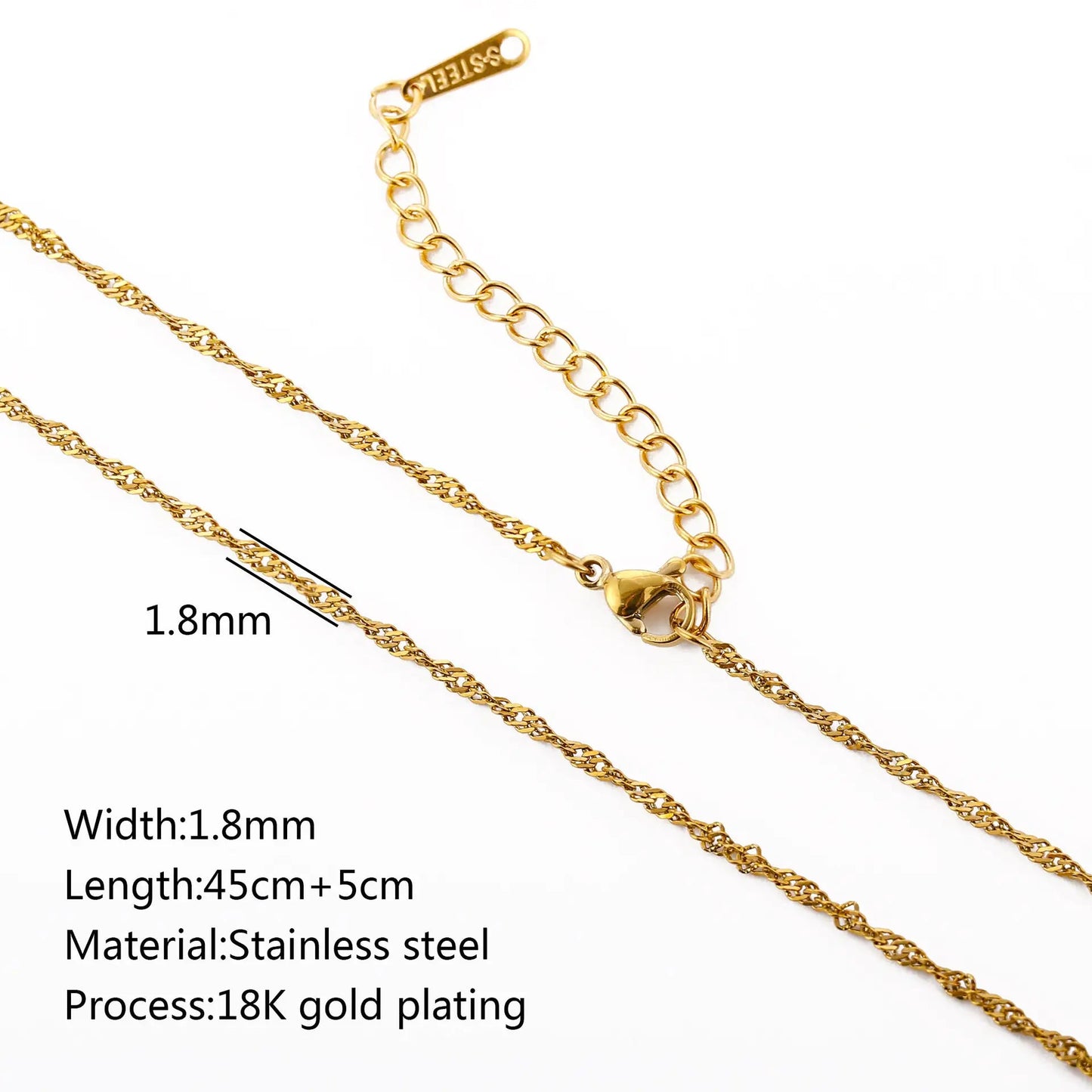 Stainless Steel Vacuum Vapor Plating 18K Gold Color Protection Lip Chain Accessories WEM Support (www.WEM.support)