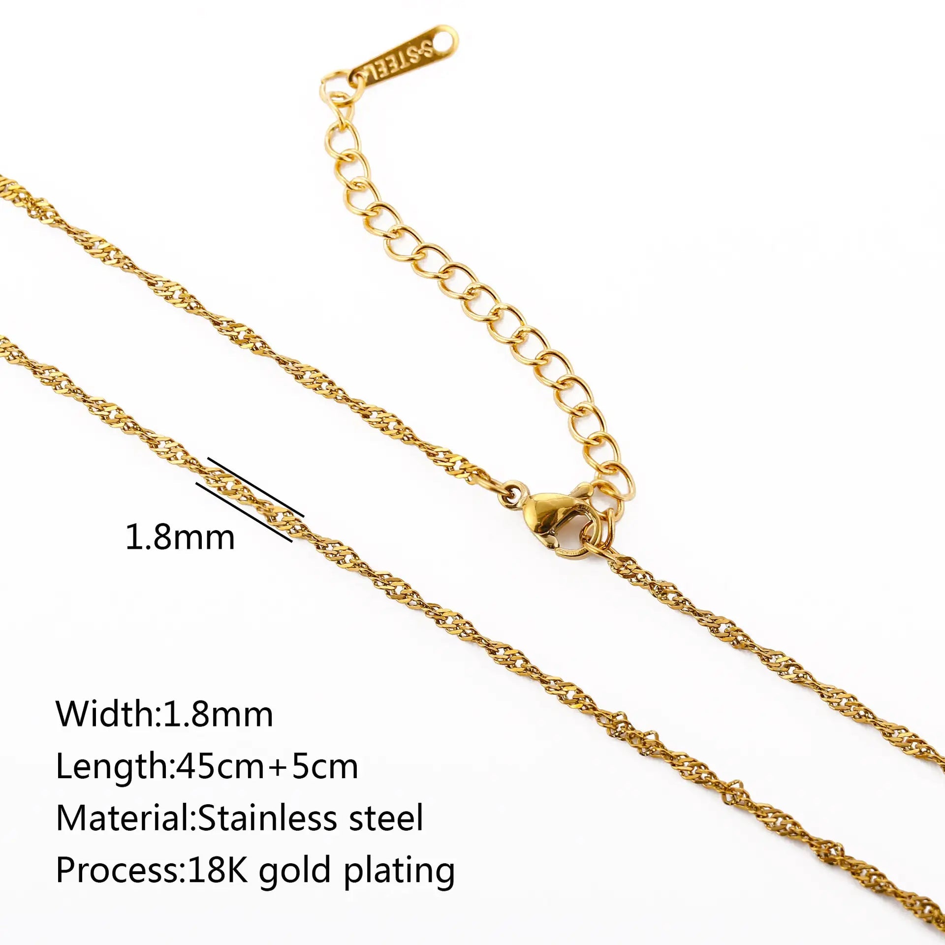 Stainless Steel Vacuum Vapor Plating 18K Gold Color Protection Lip Chain Accessories WEM Support (www.WEM.support)