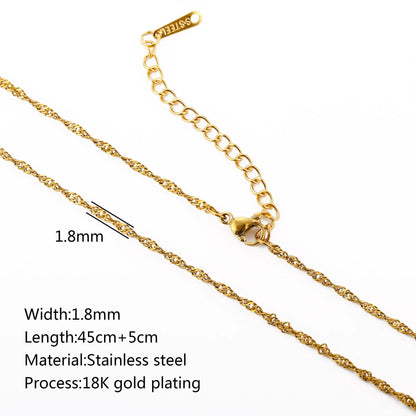 Stainless Steel Vacuum Vapor Plating 18K Gold Color Protection Lip Chain Accessories WEM Support (www.WEM.support)