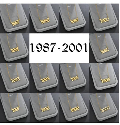 1987-2001 Birth Year Personalized Necklace WEM Support (www.WEM.support)