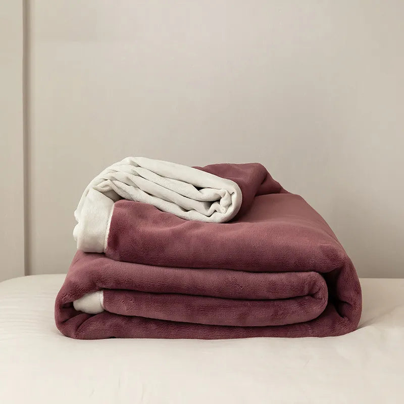 Simple Japanese Style Plain Milk Velvet Casual Blanket WEM Support (www.WEM.support)