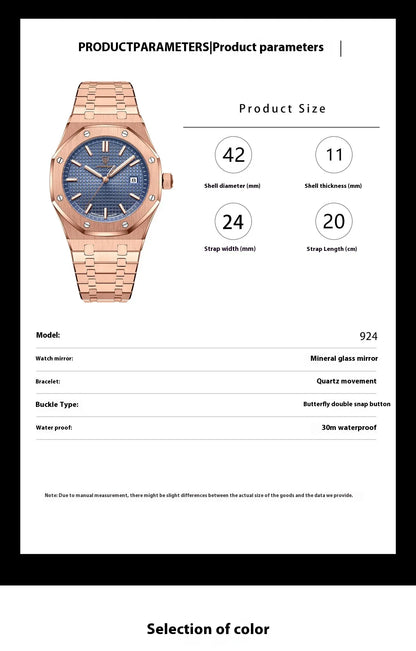 Men's Luminous Waterproof Quartz Watch