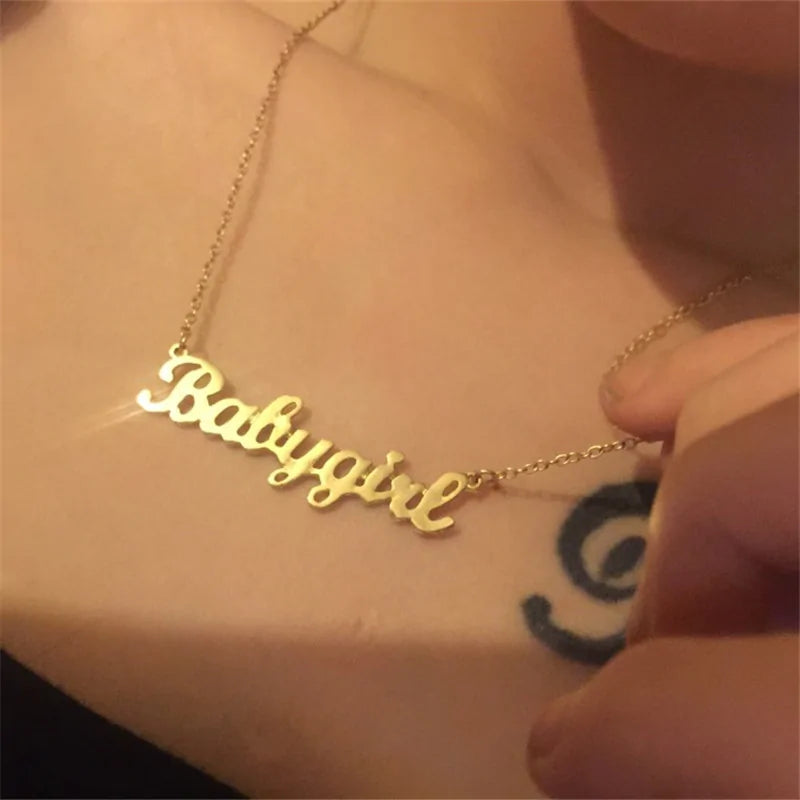 Babygirl Script Choker Necklace WEM Support (www.WEM.support)