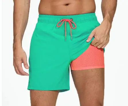 Men's Quick-Dry Double-Layer Beach Swim Trunks HejK.com