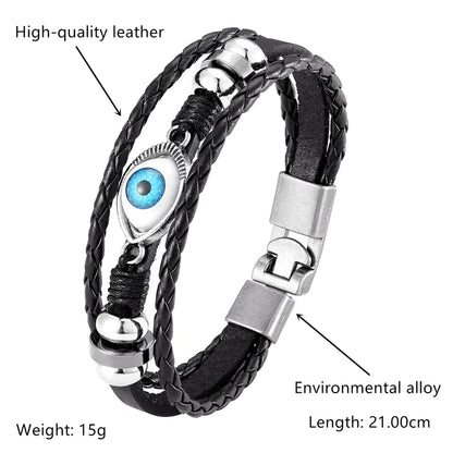 Pulseira Multi-Camadas Olho Grego