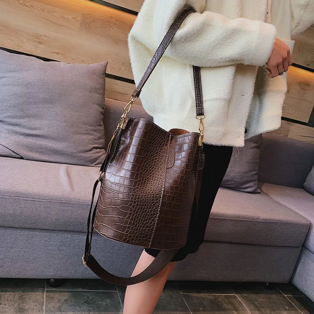Blake Shoulder Bag -Chocolate Croc HejK.com Marketplace LLC