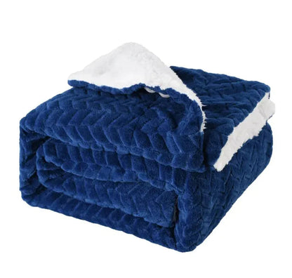 Thickened Flannel & Lamb Wool Double-Sided Blanket WEM Support (www.WEM.support)
