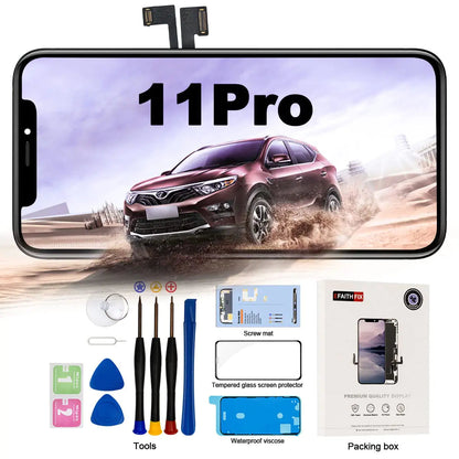 EFAITHFIX for iPhone 11 Screen Replacement COF 6.1 Inch LCD Screen Frame Assembly 3D Touch Display Screen Digitizer for A2111, A2223, A2221 with Repair Tools kit Tempered Glass Waterproof Adhesive HejK.com