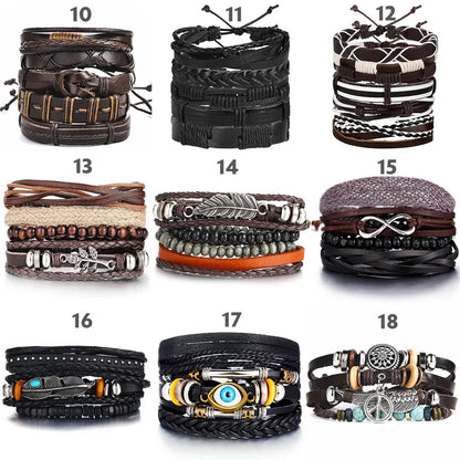 Multilayer Leather Bracelet WEM Support (www.WEM.support)
