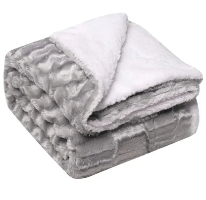 Thickened Flannel & Lamb Wool Double-Sided Blanket WEM Support (www.WEM.support)