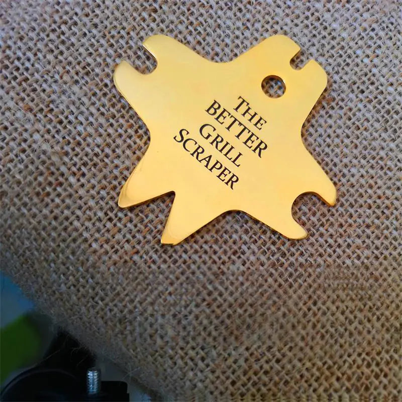 Stainless steel barbecue scraper WEM Support (www.WEM.support)