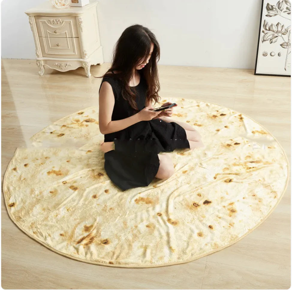 Pizza Tortilla Soft Blanket WEM Support (www.WEM.support)