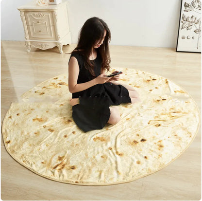 Pizza Tortilla Soft Blanket WEM Support (www.WEM.support)