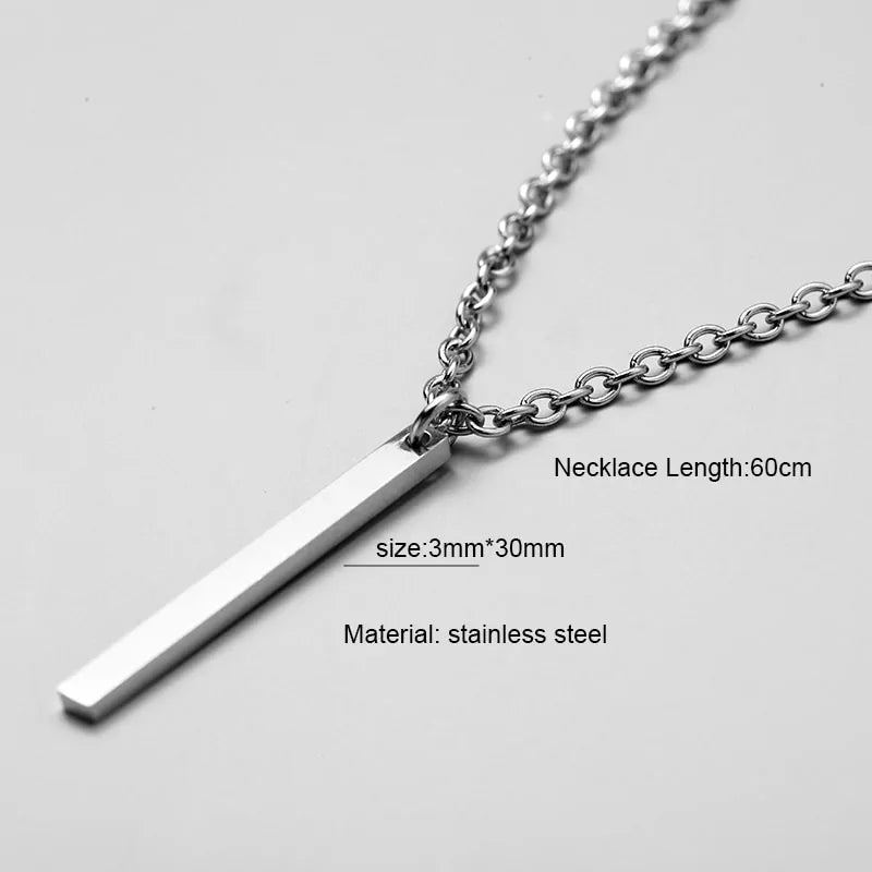 Chain Rectangular Pendant Necklace WEM Support (www.WEM.support)