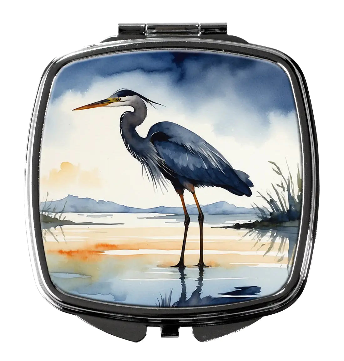 Blue Heron Barely Lit Sky Compact Mirror WEM Support (www.WEM.support)