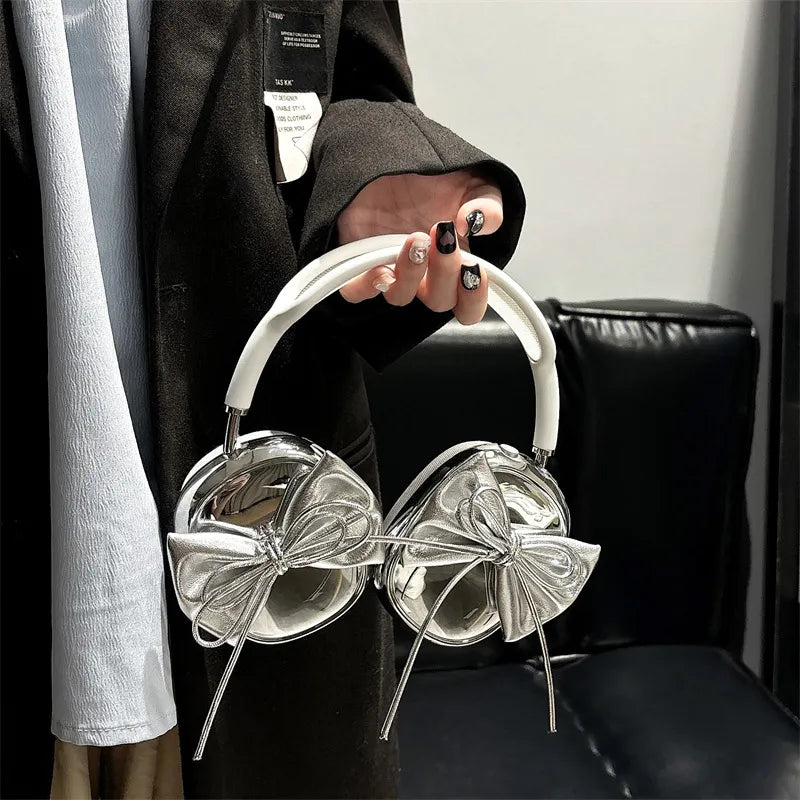 Electroplated Three-dimensional Bow Headphone Case WEM Support (www.WEM.support)