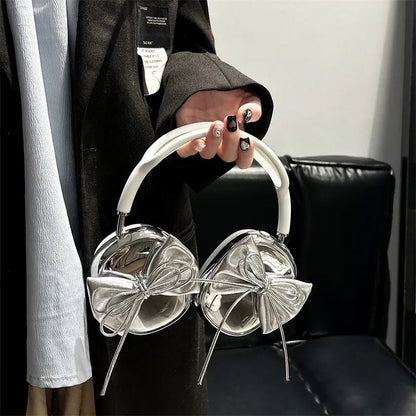 Electroplated Three-dimensional Bow Headphone Case WEM Support (www.WEM.support)