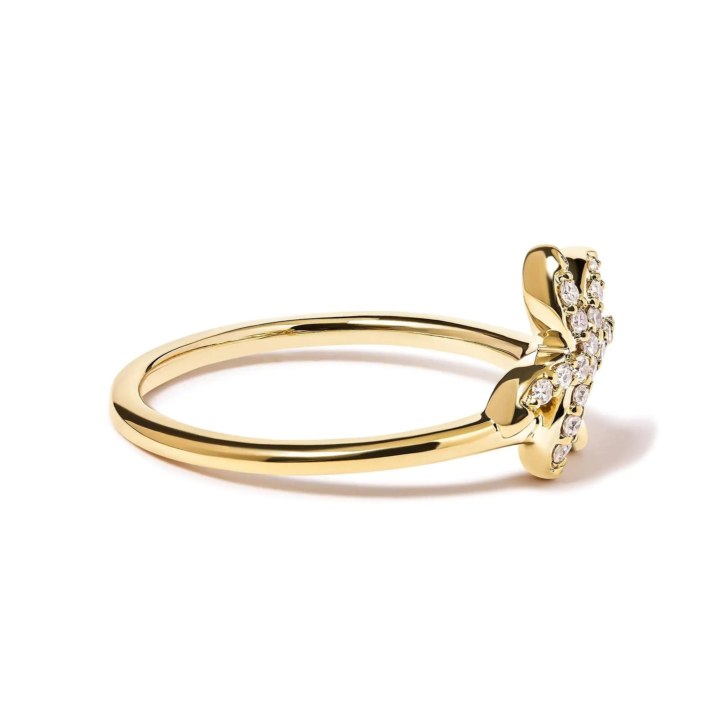Anillo de Declaración de Árbol de Palma con Diamantes 1/10 Cttw en Oro Amarillo de 10K (Color H-I, Claridad I1-I2) WEM Support (www.WEM.support)