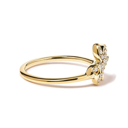 Anillo de Declaración de Árbol de Palma con Diamantes 1/10 Cttw en Oro Amarillo de 10K (Color H-I, Claridad I1-I2) WEM Support (www.WEM.support)