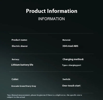 Rechargeable Washable Travel Men's Shaver WEM Support (www.WEM.support)