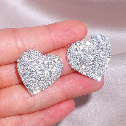 Crystal Heart Stud Earrings WEM Support (www.WEM.support)