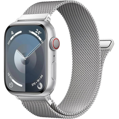 Patented Milanese Loop Compatible with Apple Watch Band 46mm 44mm 45mm 49mm 38mm 40mm 41mm 42mm for Women Men, Magnetic Stainless Steel Clasp for iWatch Bands Series SE 10 9 8 7 6 5 4 3 Ultra 2 1 HejK.com