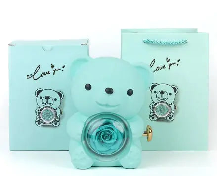 Rose Teddy Bear with Ring and Necklace WEM Support (www.WEM.support)