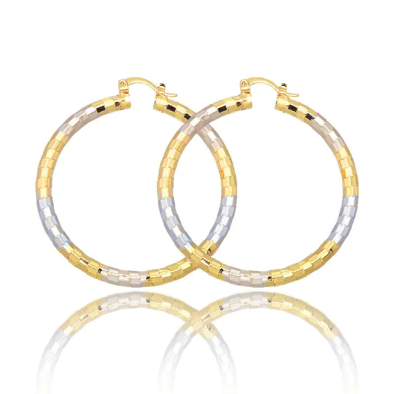 Simple Gold Women's Metal Alloy Earrings WEM Support (www.WEM.support)
