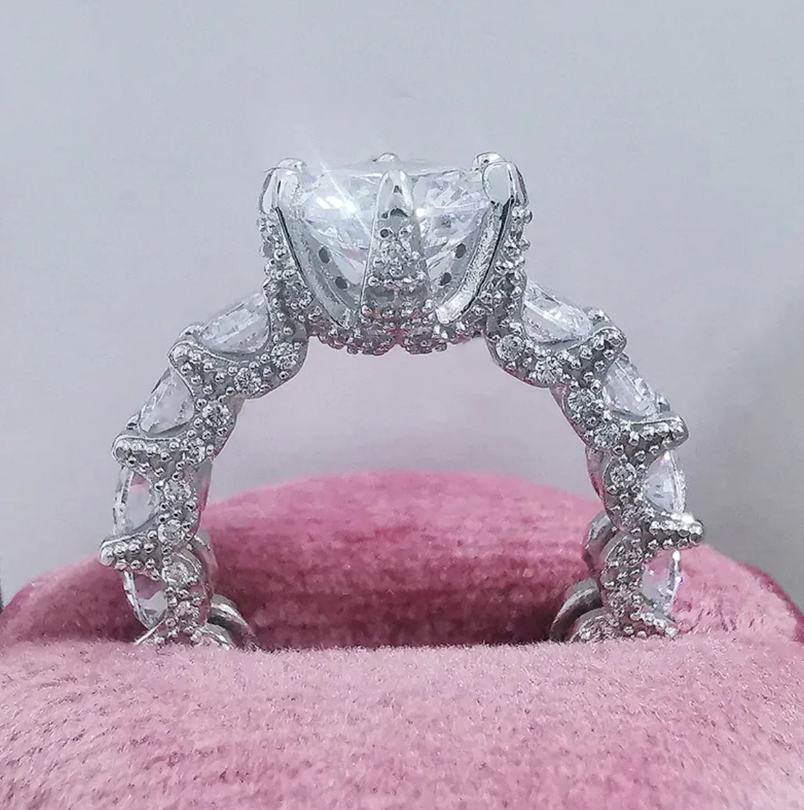 Super Sparkling Full Diamond Engagement Ring for Women WEM Support (www.WEM.support)