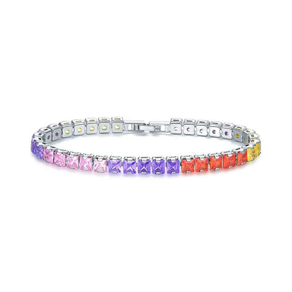 Clear Square Cubic Zirconia Tennis Bracelet WEM Support (www.WEM.support)
