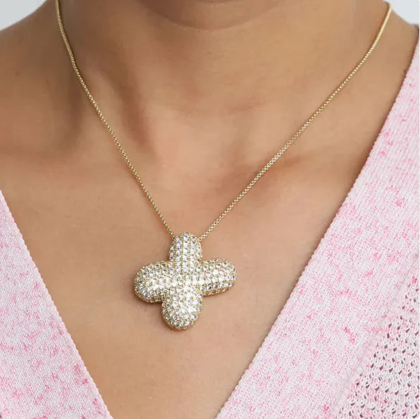 Star Brass Zircon Letter Necklace WEM Support (www.WEM.support)