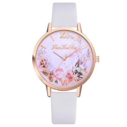 Tan Strap Floral Bee Watch WEM Support (www.WEM.support)
