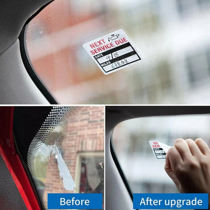 300 Oil Change Service Reminder Stickers Clear Window Lite Sticker Pack 2"x2" US WEM Support (www.WEM.support)