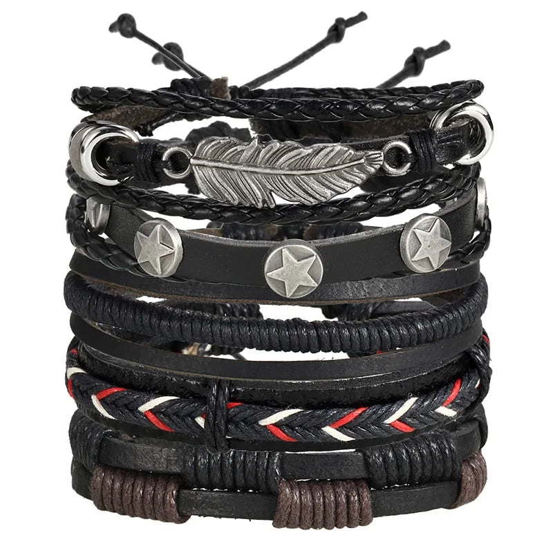 Multilayer Leather Bracelet WEM Support (www.WEM.support)