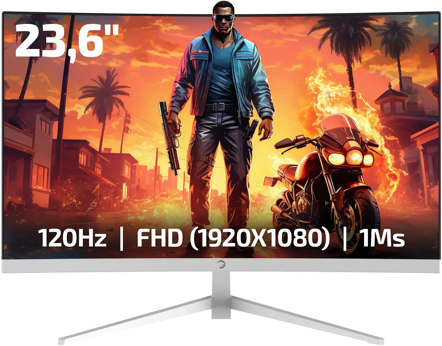 GAMEBLAZE F10 23.6" Curved White Display 120Hz 1080p 1ms FreeSync HDR 125% sRGB Dual Speakers HejK.com Marketplace LLC