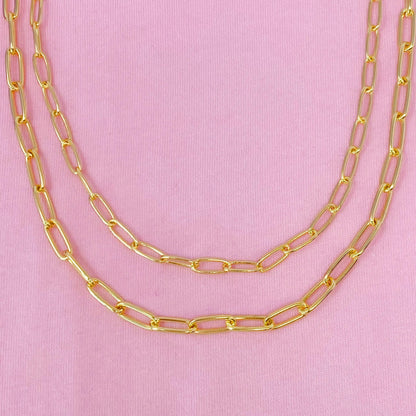 Double The Gold Chain Link Necklace WEM Support (www.WEM.support)