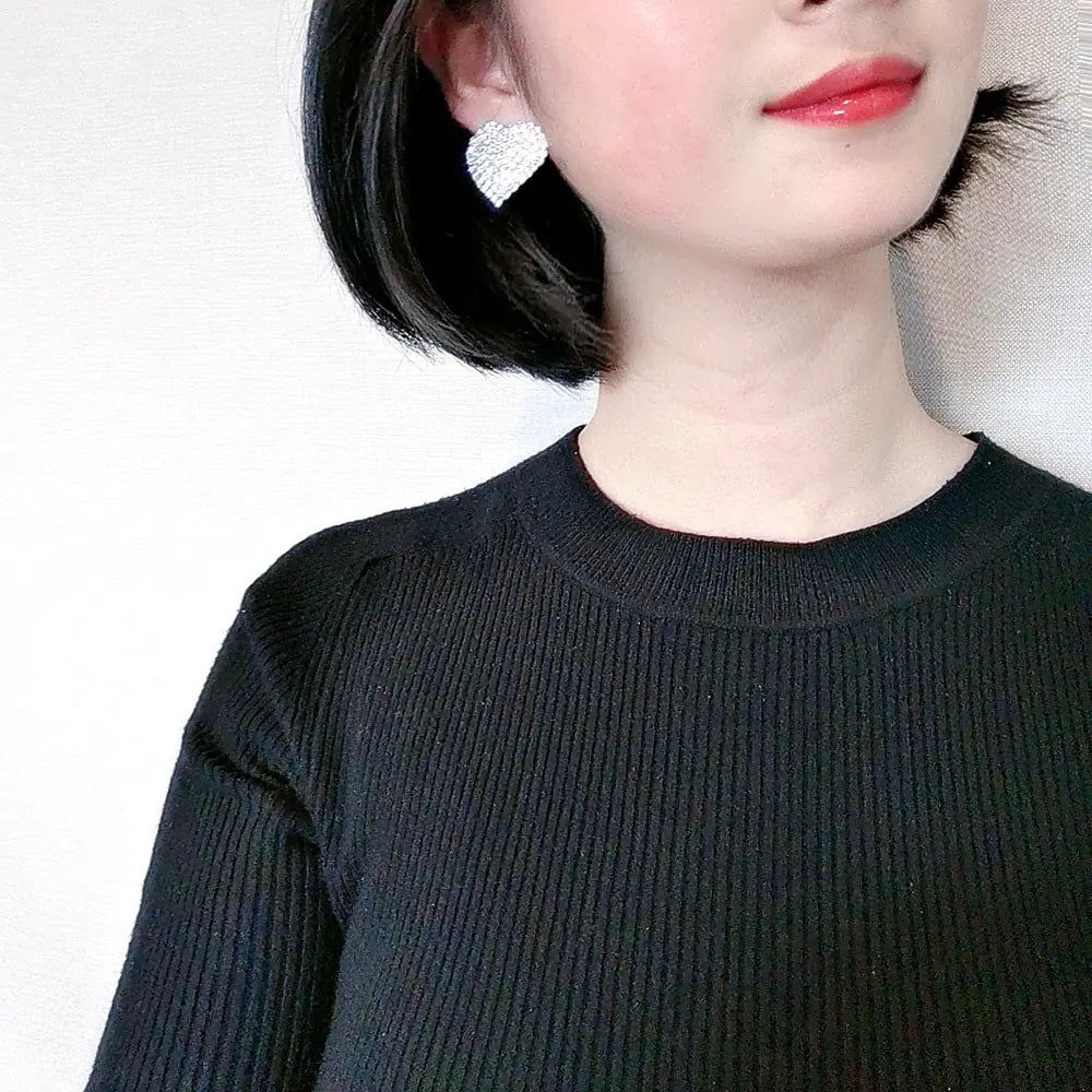 Crystal Heart Stud Earrings WEM Support (www.WEM.support)