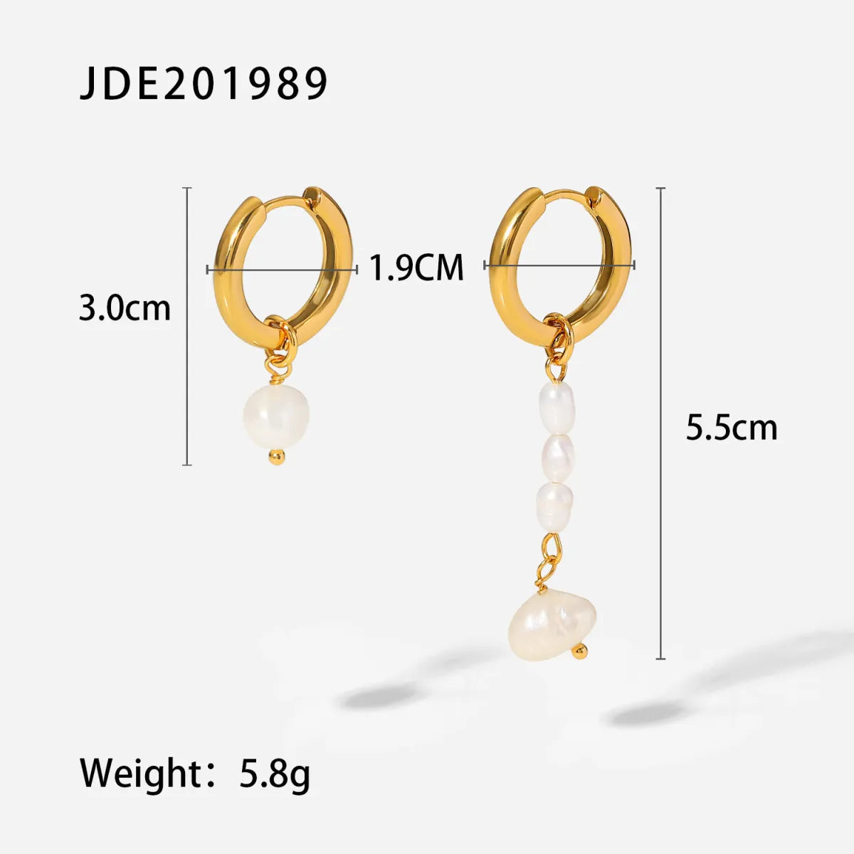 Fashionable Stainless Steel Pearl Earrings HejK.com