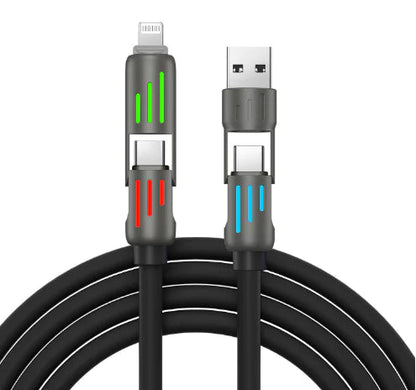 240W 4-in-1 Fast Charging Cable with Breathing Light WEM Support (www.WEM.support)